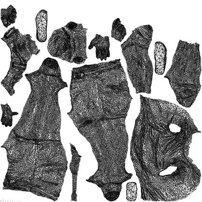 photogrammetry 3D boy casual kids, realistic human model archviz FBX, wireframe top-down view