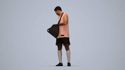3D scanned man sport, photorealistic archviz people for Enscape and SketchUp, top-down view render