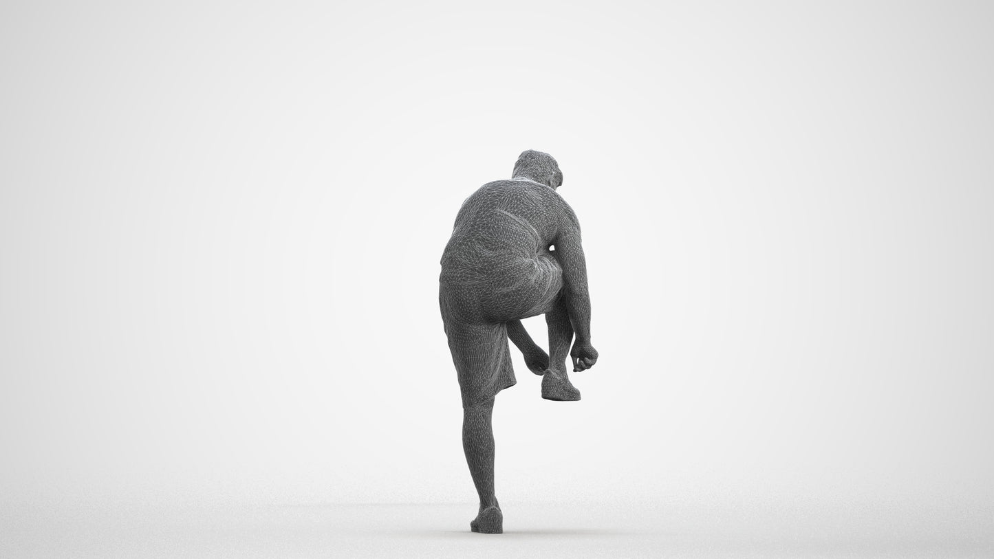 realistic 3D human man sport, archviz people FBX OBJ for Blender, wireframe front view