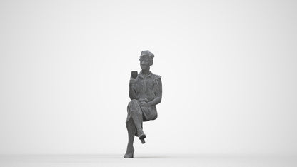photogrammetry 3D woman casual kids, realistic human model archviz FBX, wireframe back view