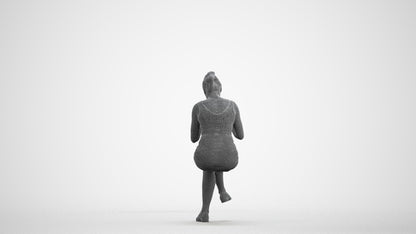 realistic 3D people girl casual kids, render-ready for V-Ray and Corona, FBX OBJ, wireframe front view