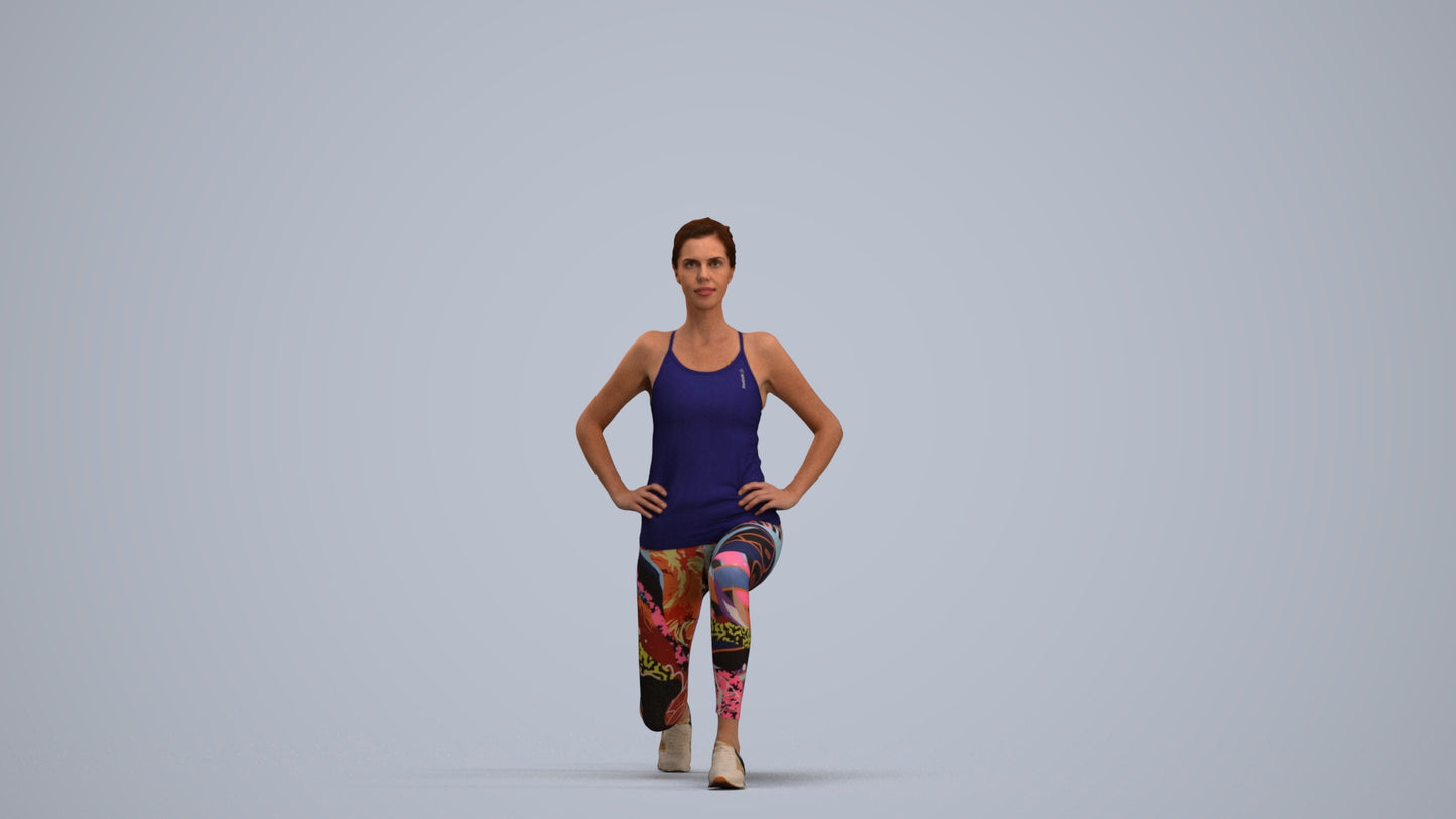 realistic 3D people woman sport, render-ready for V-Ray and Corona, FBX OBJ, standing pose render