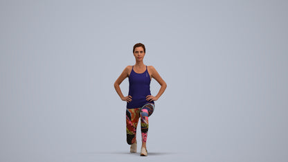 realistic 3D people woman sport, render-ready for V-Ray and Corona, FBX OBJ, standing pose render