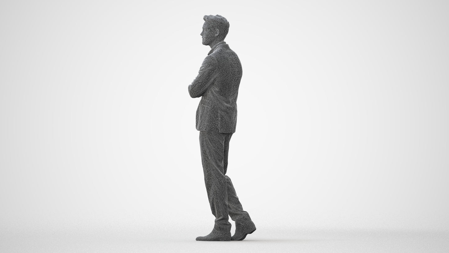 photogrammetry 3D man business, realistic human model archviz FBX, square thumbnail