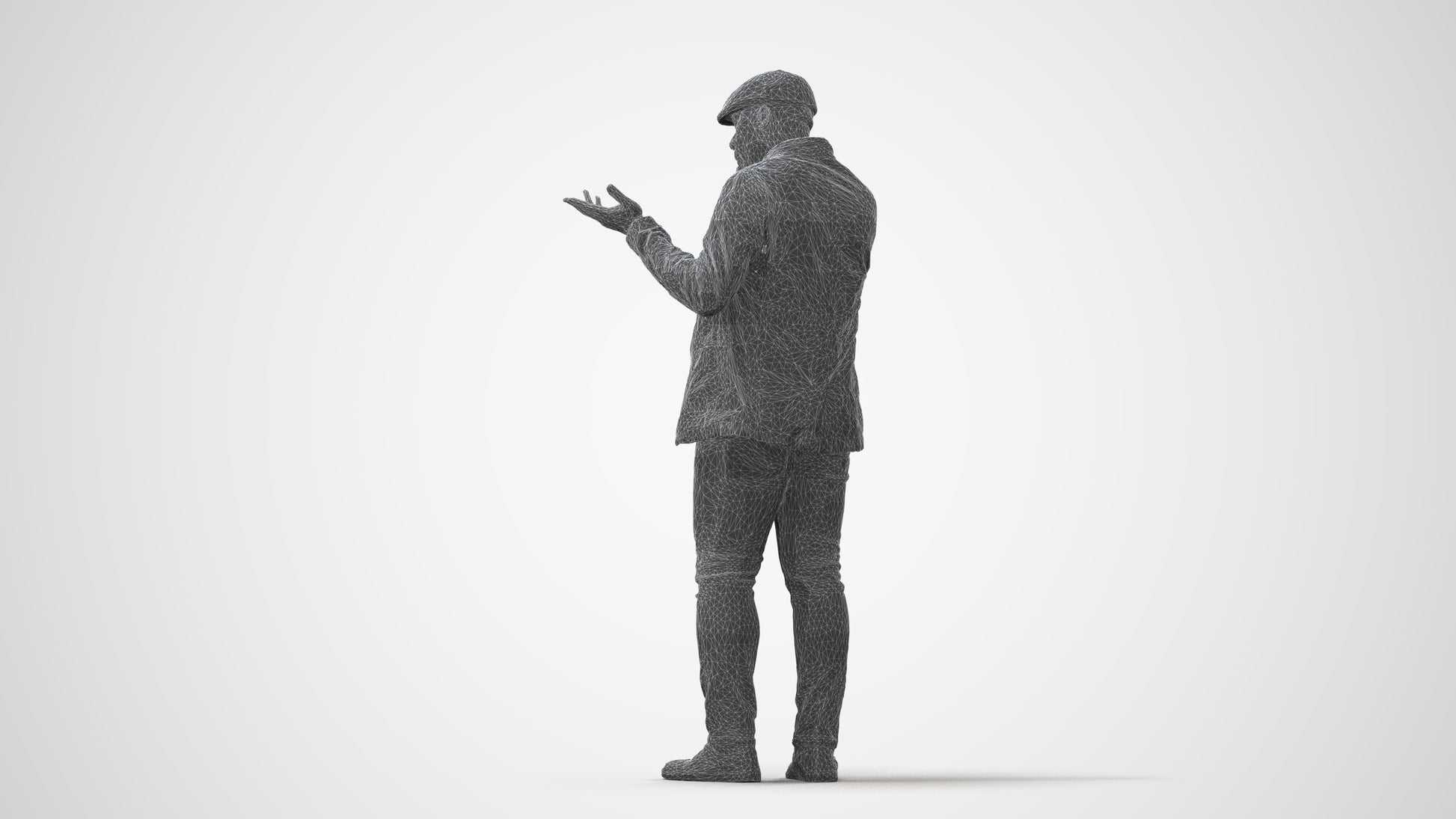 3D human model man casual standing, photogrammetry scanned person for archviz, square thumbnail