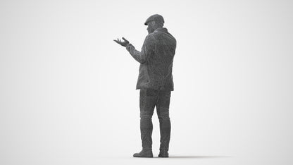 3D human model man casual standing, photogrammetry scanned person for archviz, square thumbnail