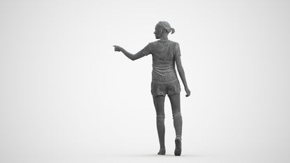 photogrammetry 3D woman sport, realistic human model archviz FBX, wireframe front view