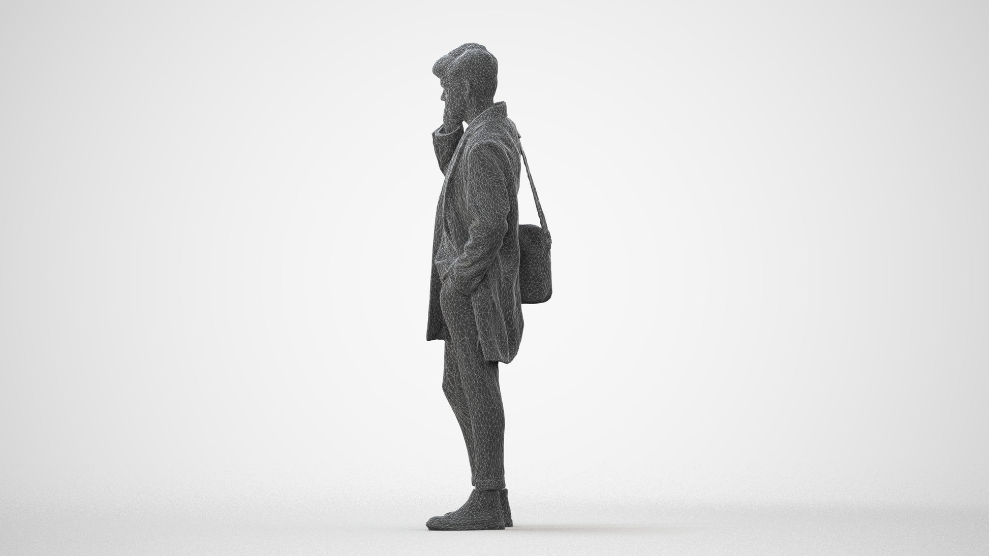 realistic 3D people man business standing, render-ready for V-Ray and Corona, FBX OBJ, square thumbnail