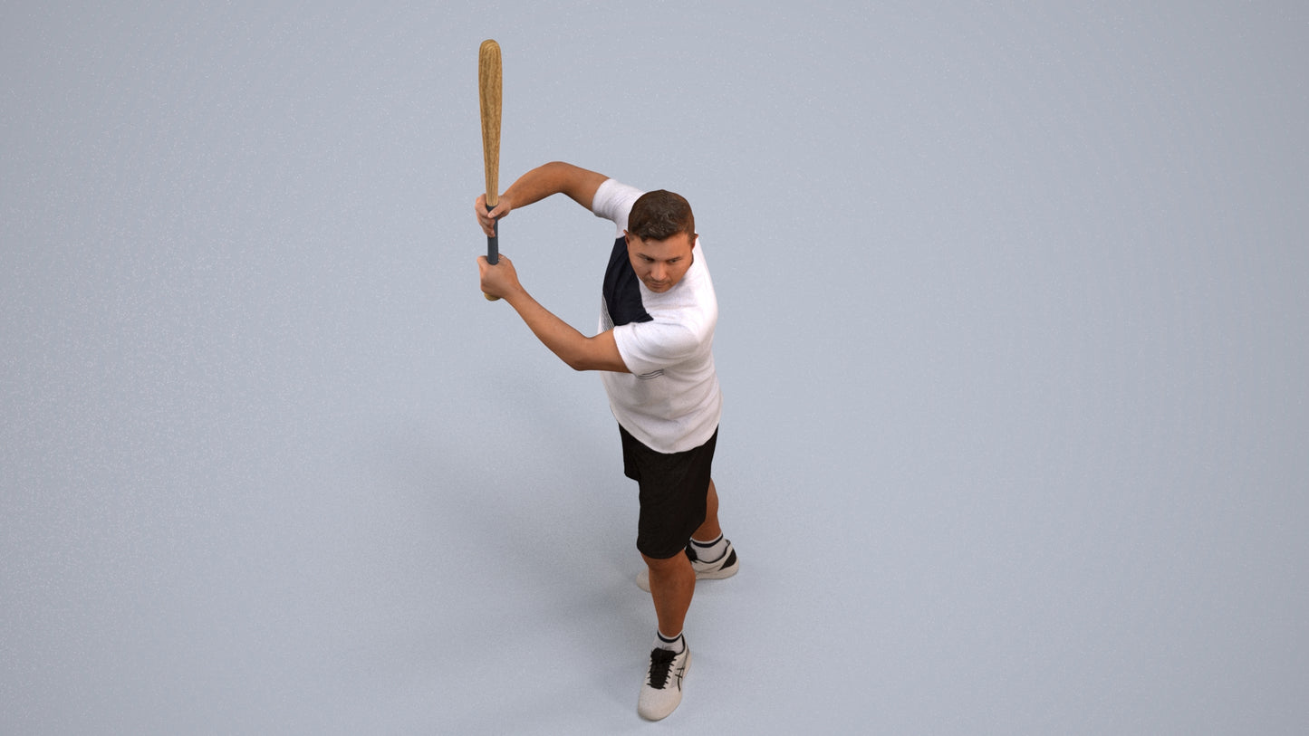 3D scanned man sport, photorealistic archviz people for Enscape and SketchUp, back view render