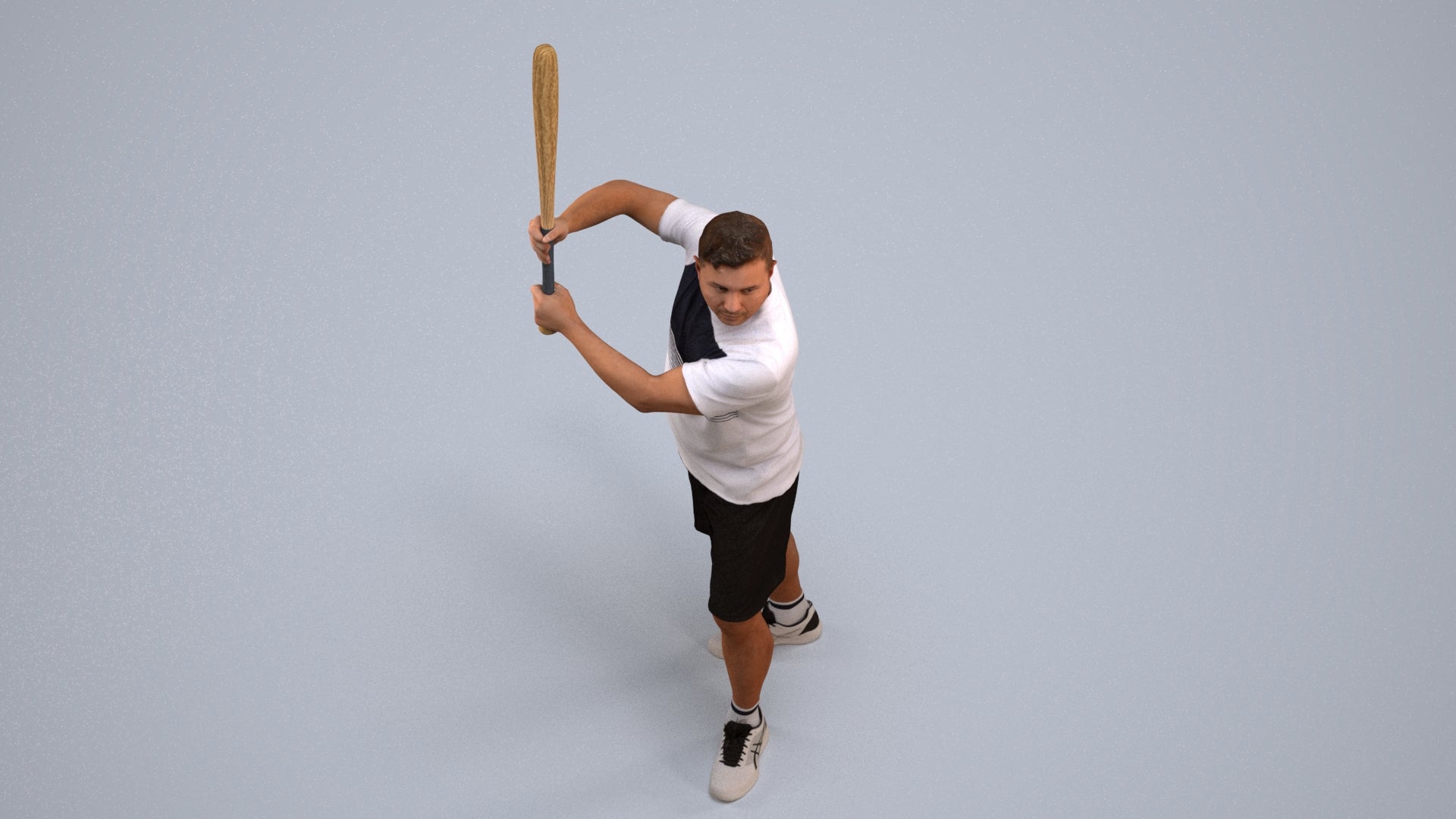 3D scanned man sport, photorealistic archviz people for Enscape and SketchUp, back view render