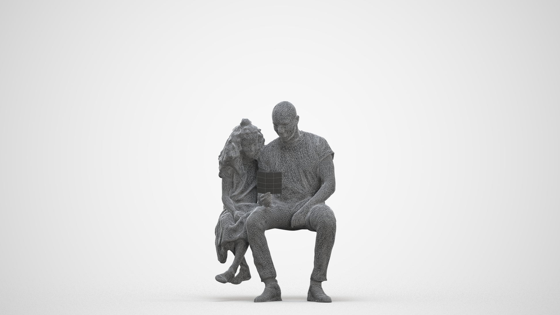 3D people model girl casual kids, scanned human for 3ds Max rendering, three-quarter front view render