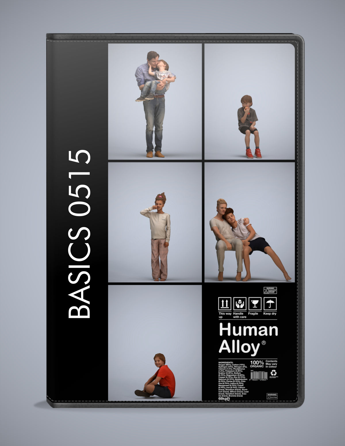 scanned 3D people kids collection, 5 photogrammetry models for Enscape and V-Ray