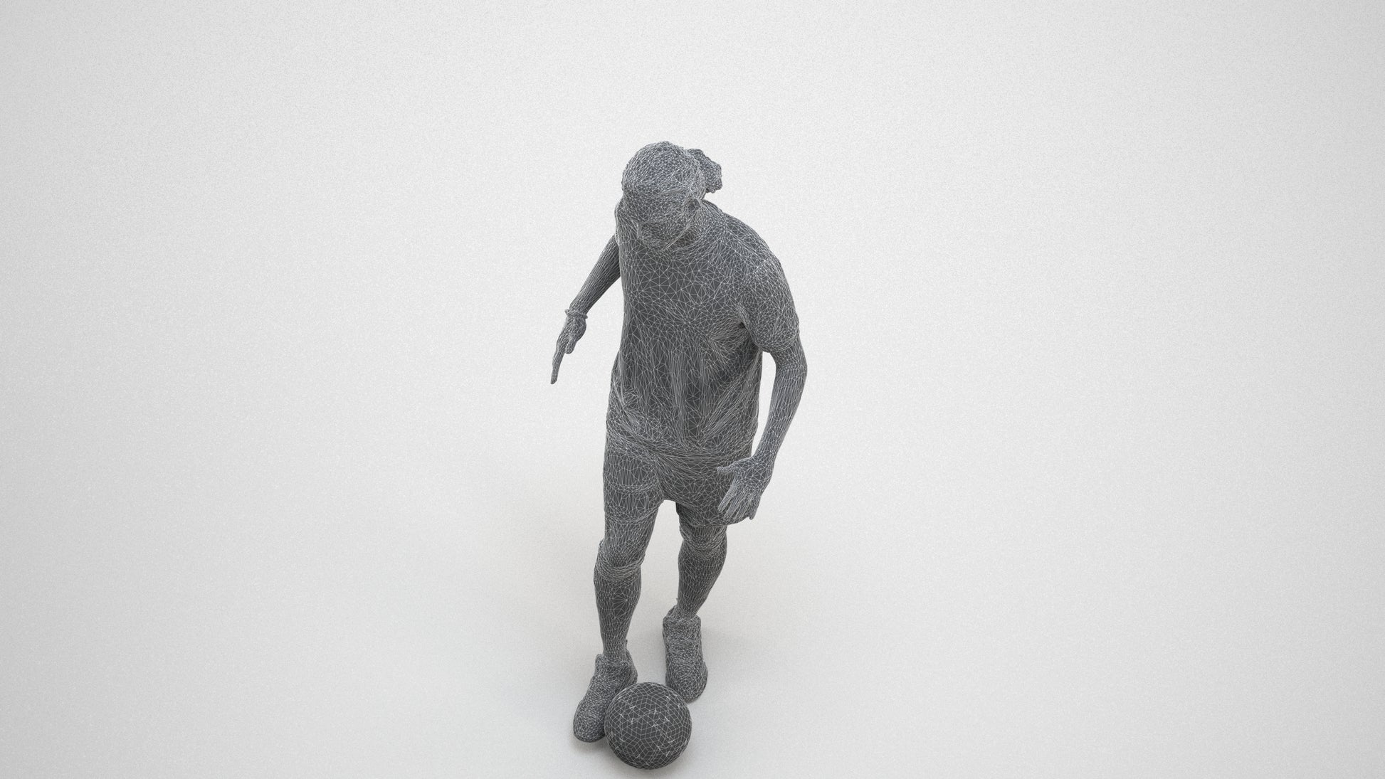 photogrammetry 3D man sport, realistic human model archviz FBX, wireframe three-quarter view