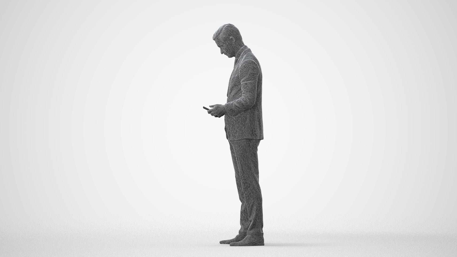 scanned 3D man business, photogrammetry people for Enscape and V-Ray, square thumbnail