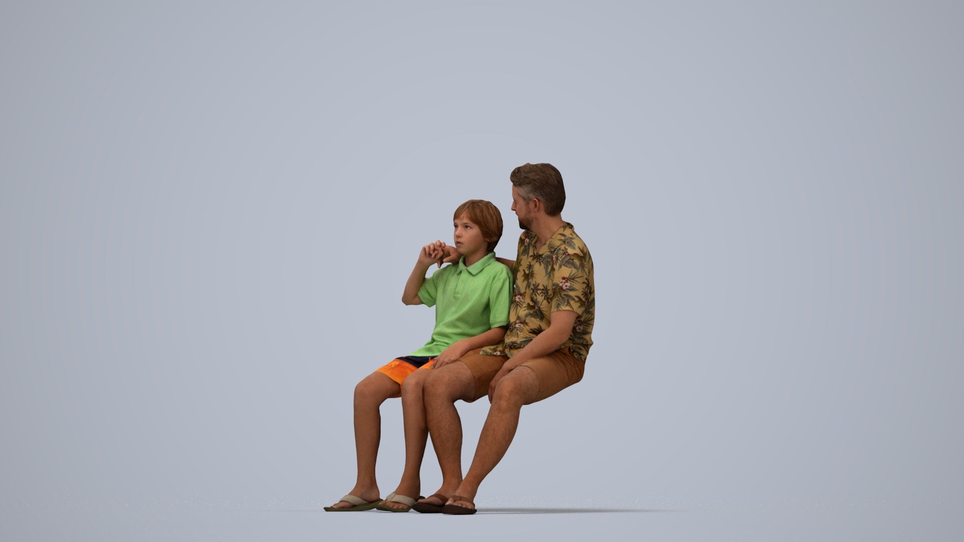 photogrammetry 3D boy kids, realistic human model archviz FBX, top-down view render