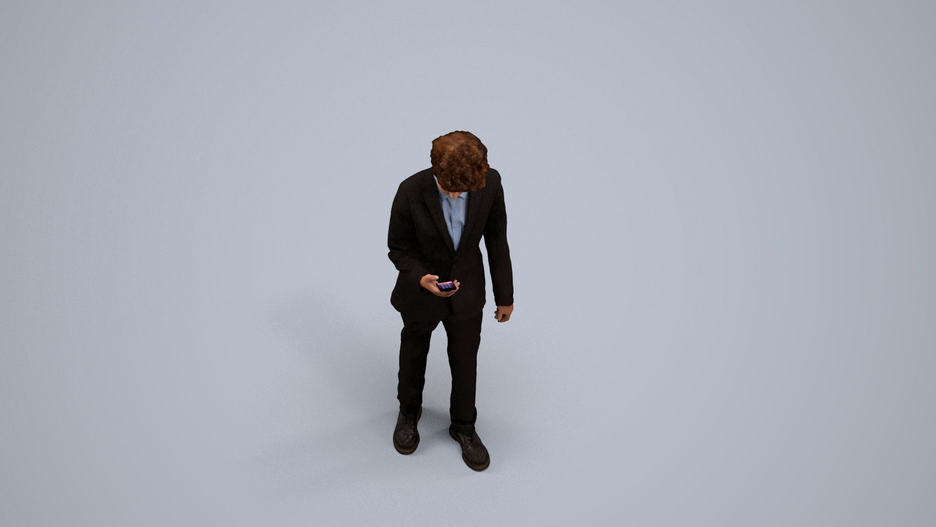 3D human model boy kids, photogrammetry scanned person for archviz, back view render