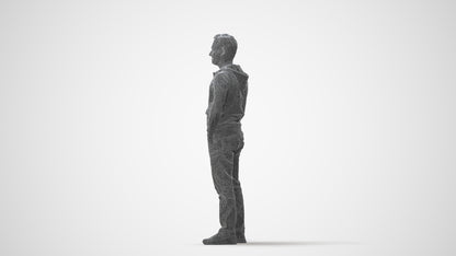realistic 3D human man casual standing, archviz people FBX OBJ for Blender, square thumbnail