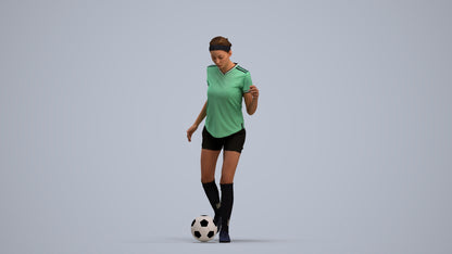 realistic 3D woman sport, scanned archviz people for Blender and 3ds Max, standing pose render