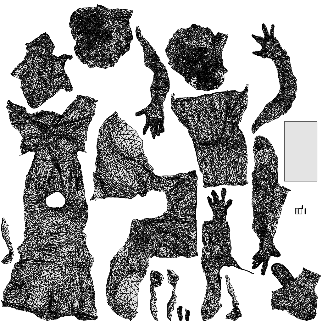 scanned 3D woman business, photogrammetry people for Enscape and V-Ray, wireframe top-down view