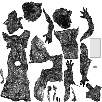 scanned 3D woman business, photogrammetry people for Enscape and V-Ray, wireframe top-down view