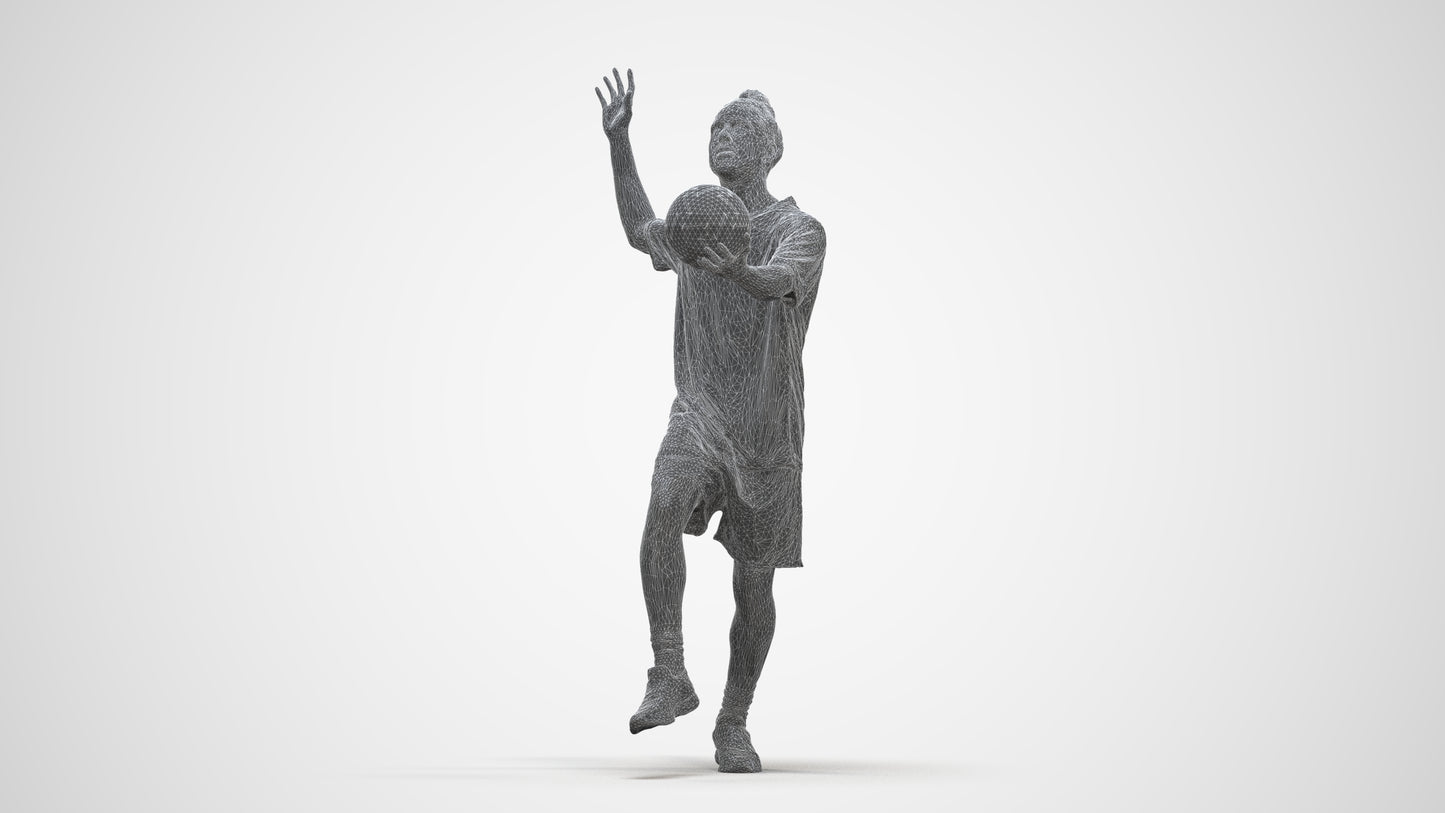 scanned 3D man sport, photogrammetry people for Enscape and V-Ray, three-quarter front view render
