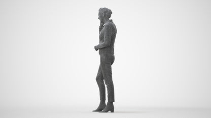 scanned 3D woman business, photogrammetry people for Enscape and V-Ray, three-quarter front view render