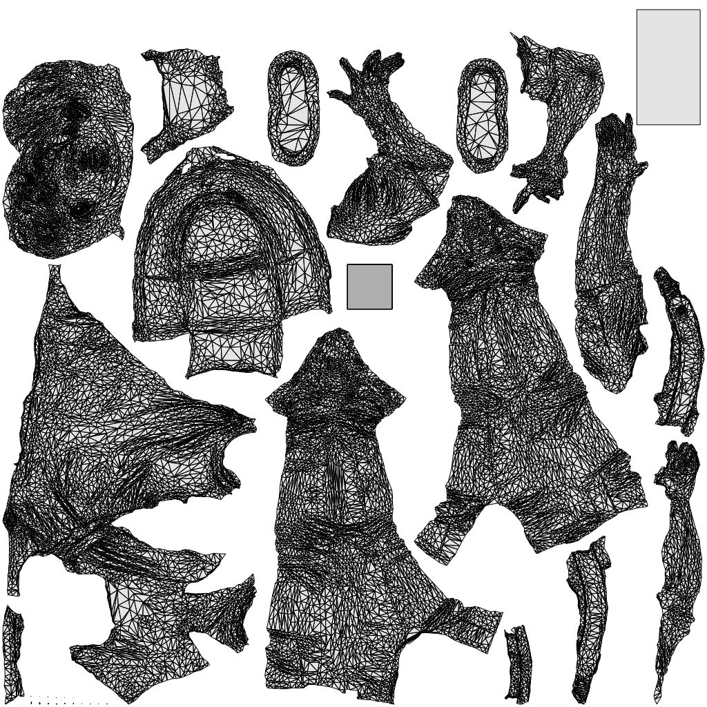 3D scanned man standing casual, photorealistic archviz people for Enscape and SketchUp, wireframe top-down view