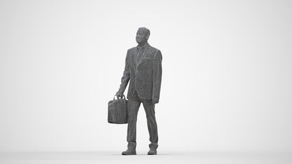 realistic 3D human man business, archviz people FBX OBJ for Blender, wireframe back view