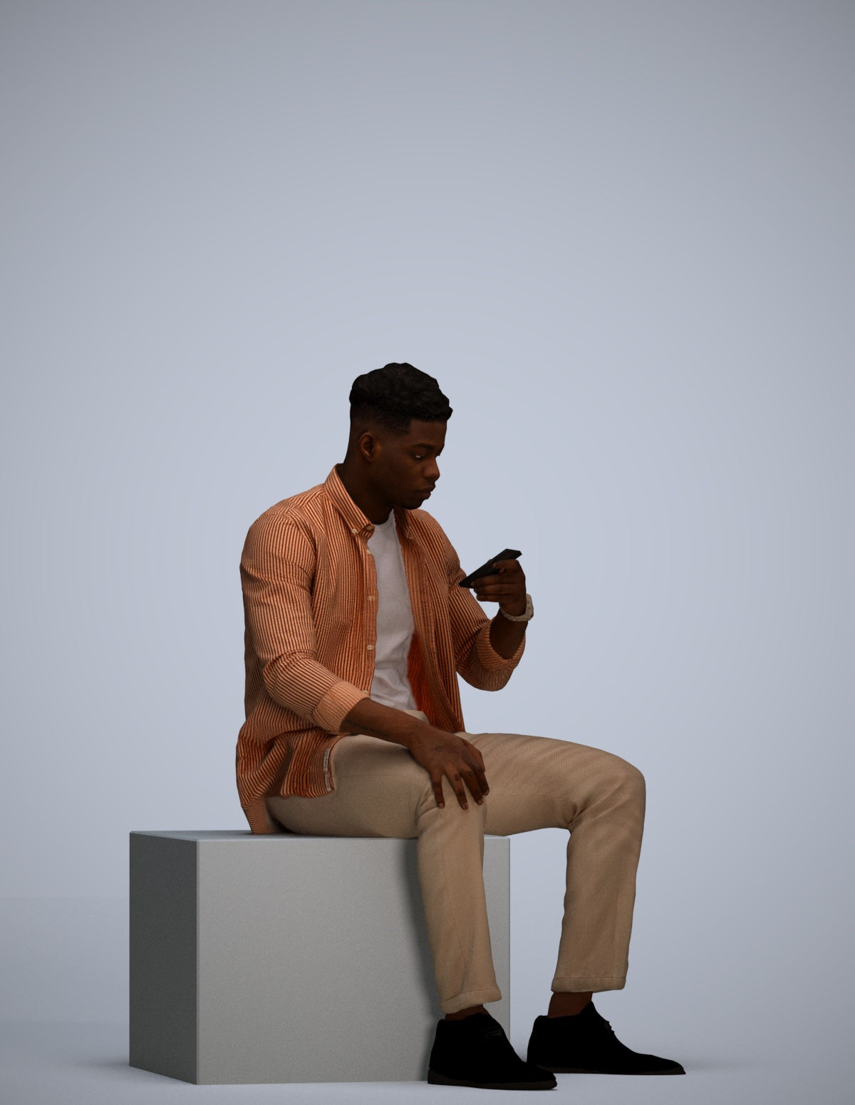 photogrammetry 3D man business sitting, realistic human model archviz FBX