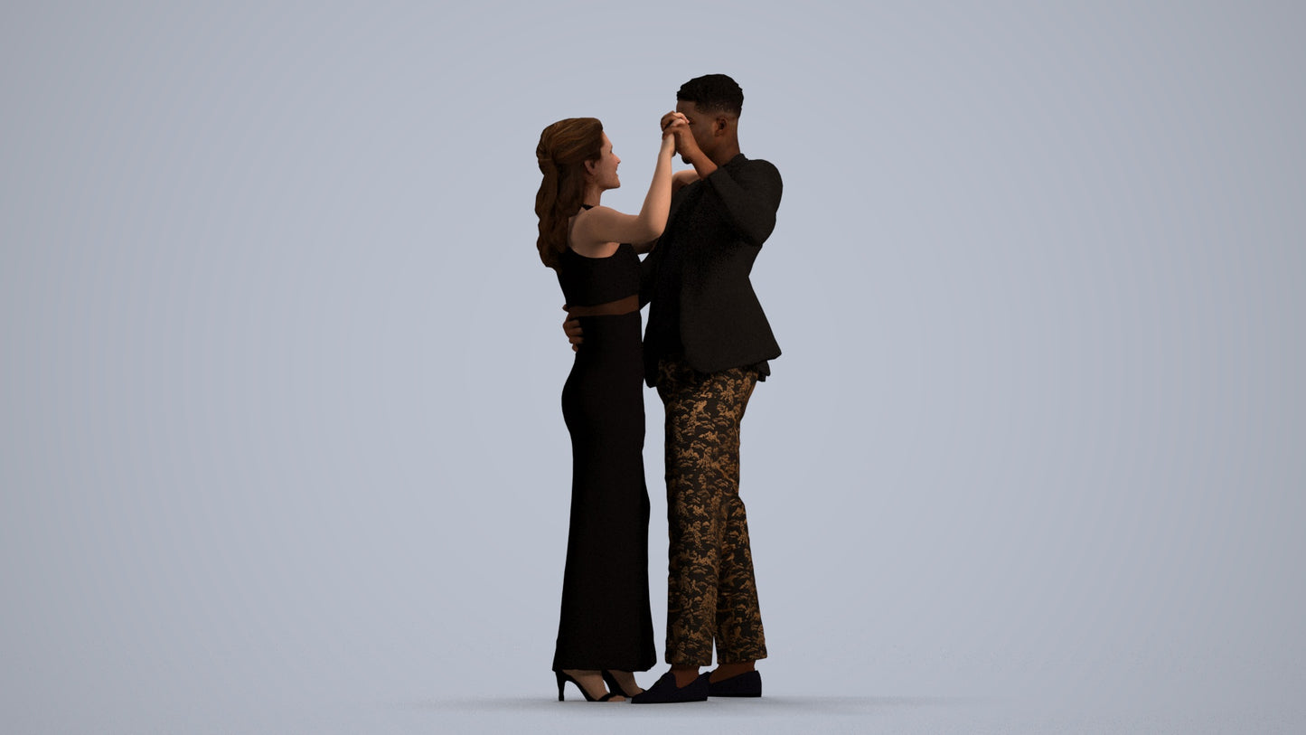 realistic 3D human woman formal kids, archviz people FBX OBJ for Blender, front view render