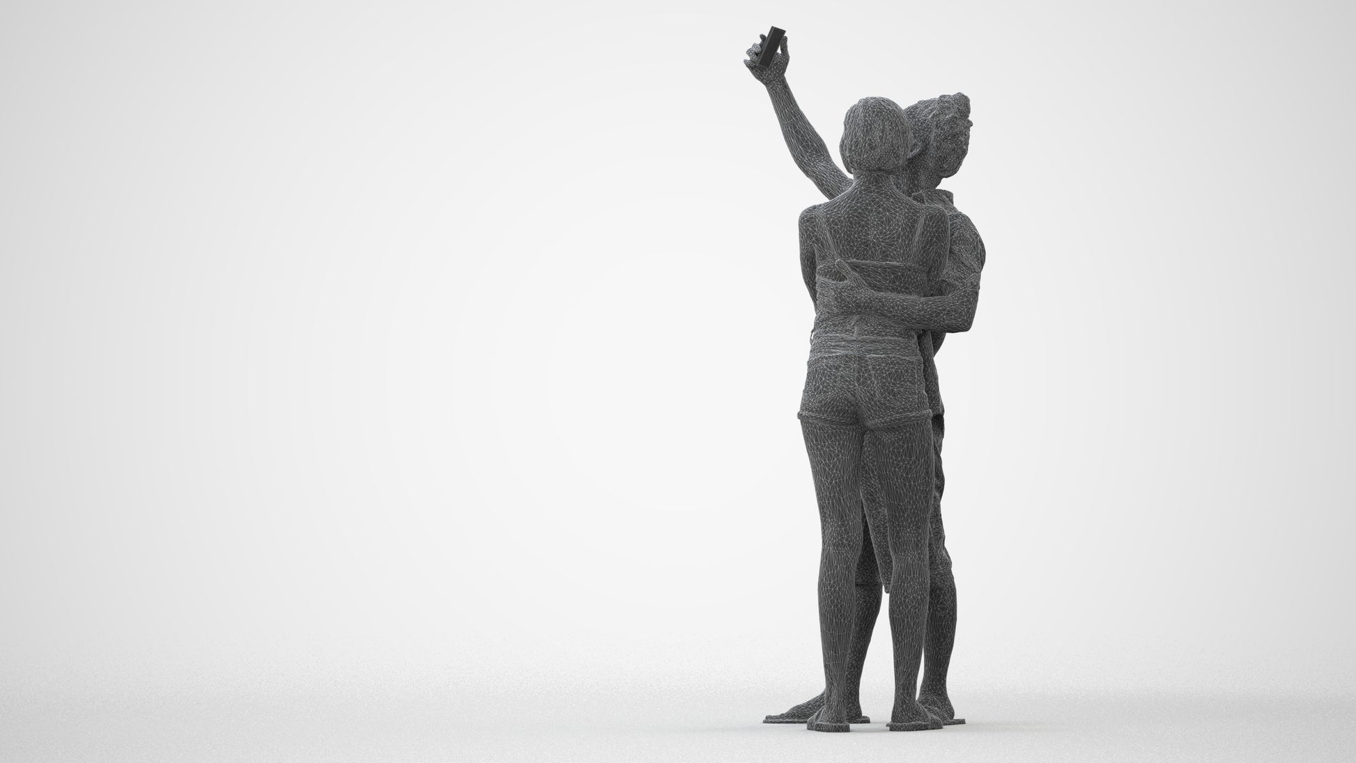 3D human model woman couple, photogrammetry scanned person for archviz, square thumbnail
