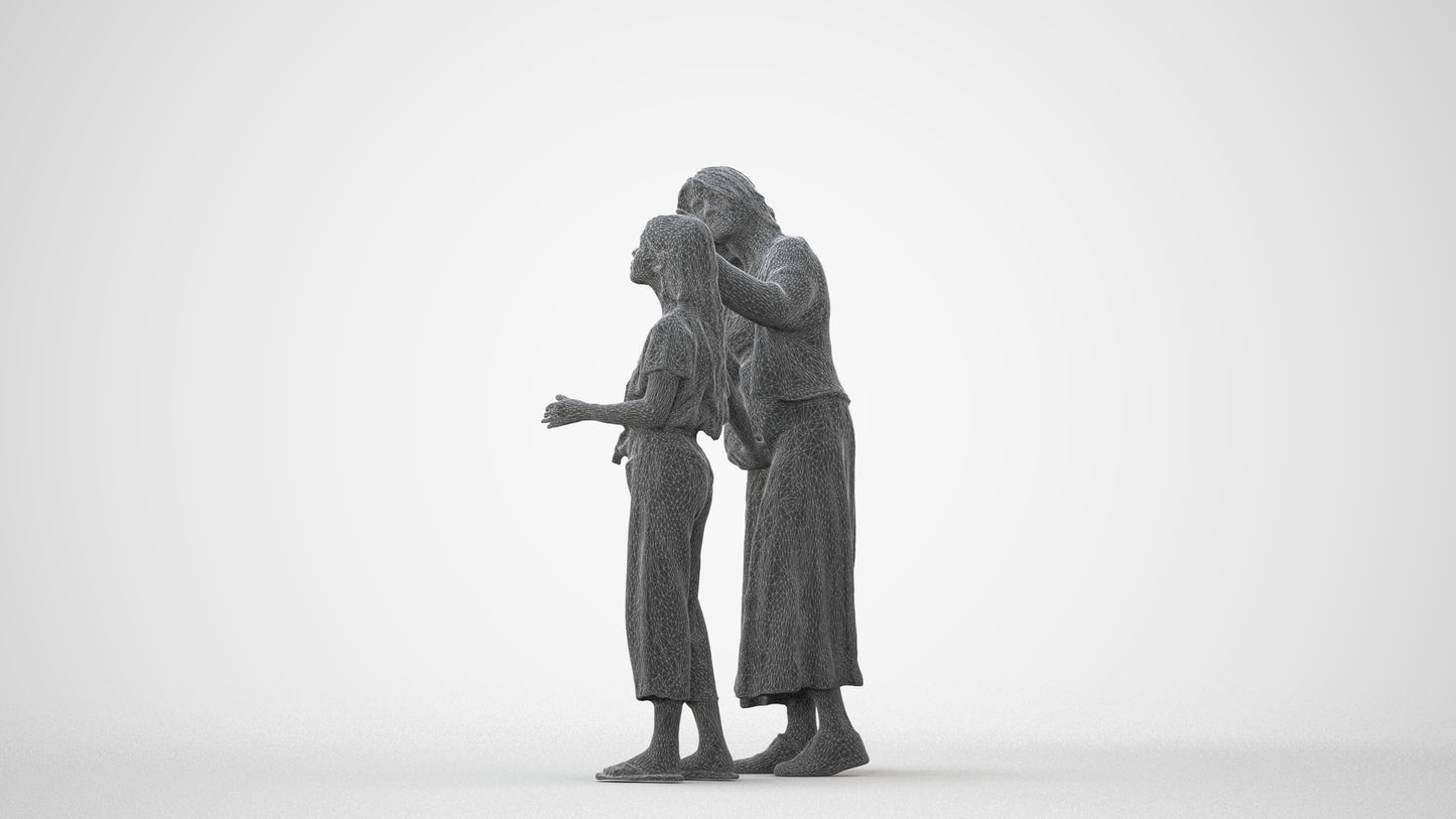 3D people model girl casual kids, scanned human for 3ds Max rendering, square thumbnail