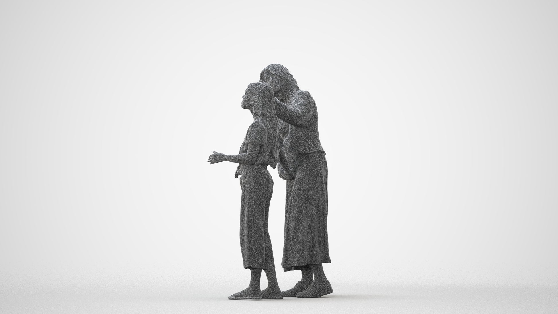 3D people model girl casual kids, scanned human for 3ds Max rendering, square thumbnail