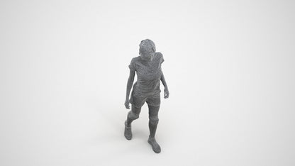 3D people model woman sport, scanned human for 3ds Max rendering, wireframe three-quarter view