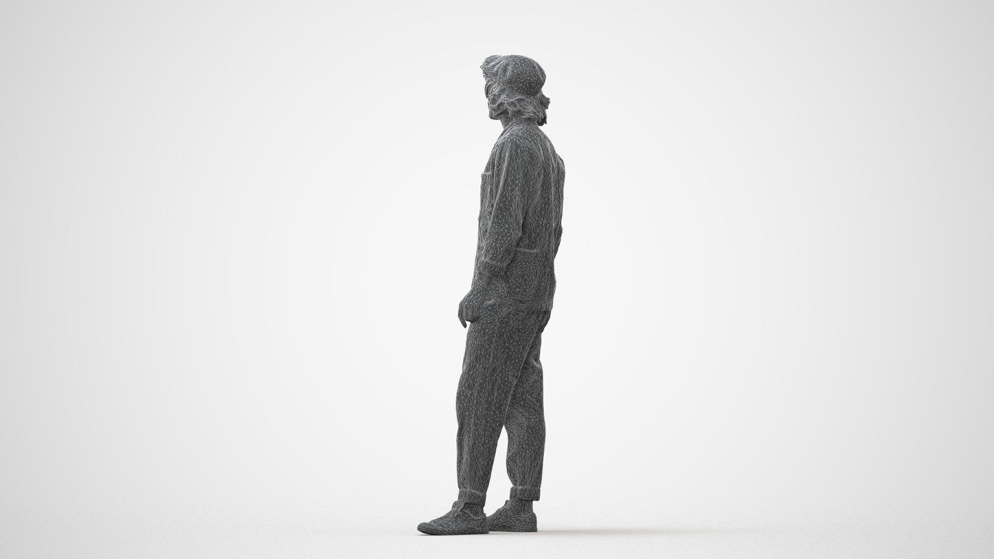 3D scanned man standing casual, photorealistic archviz people for Enscape and SketchUp, square thumbnail