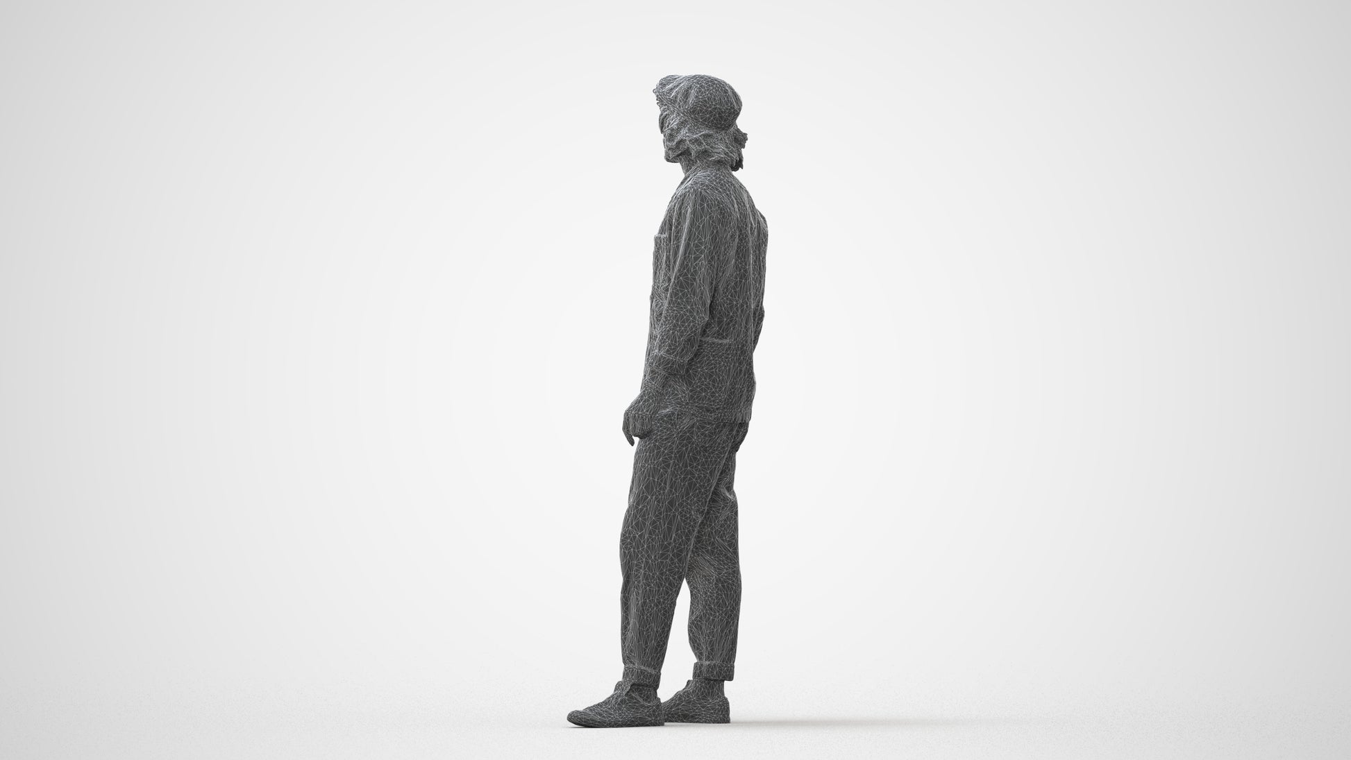 3D scanned man standing casual, photorealistic archviz people for Enscape and SketchUp, square thumbnail