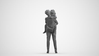 realistic 3D people girl casual kids, render-ready for V-Ray and Corona, FBX OBJ, wireframe front view