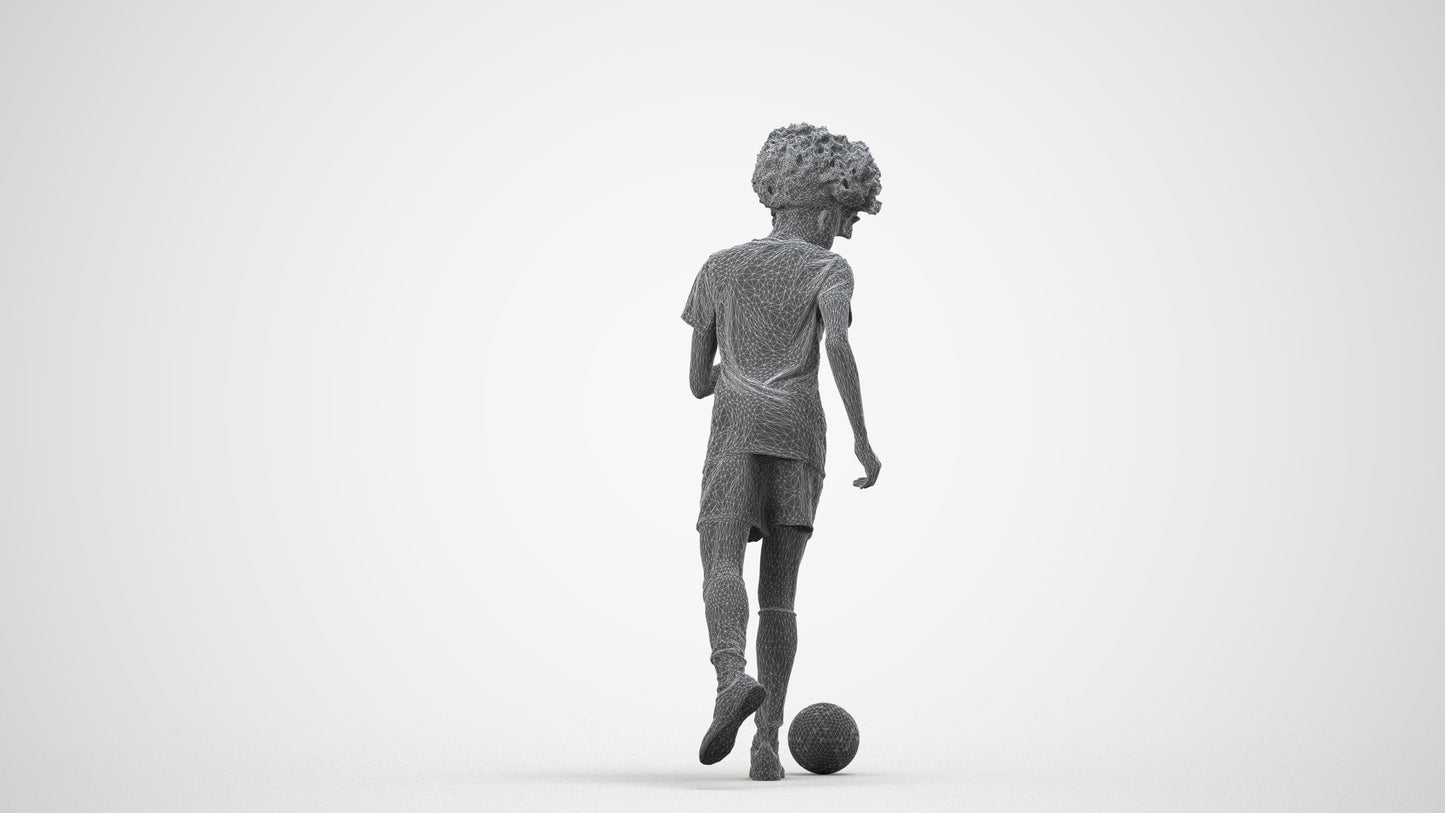 3D people model woman sport, scanned human for 3ds Max rendering, wireframe side view
