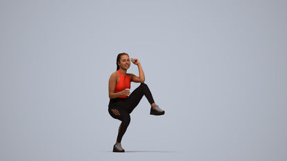 scanned 3D woman sport, photogrammetry people for Enscape and V-Ray, top-down view render