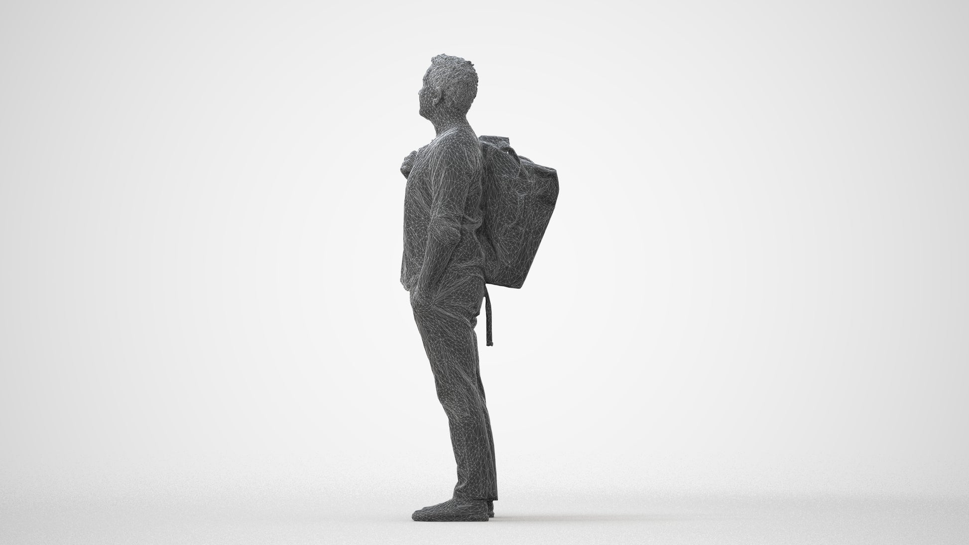 realistic 3D people man casual standing, render-ready for V-Ray and Corona, FBX OBJ, square thumbnail