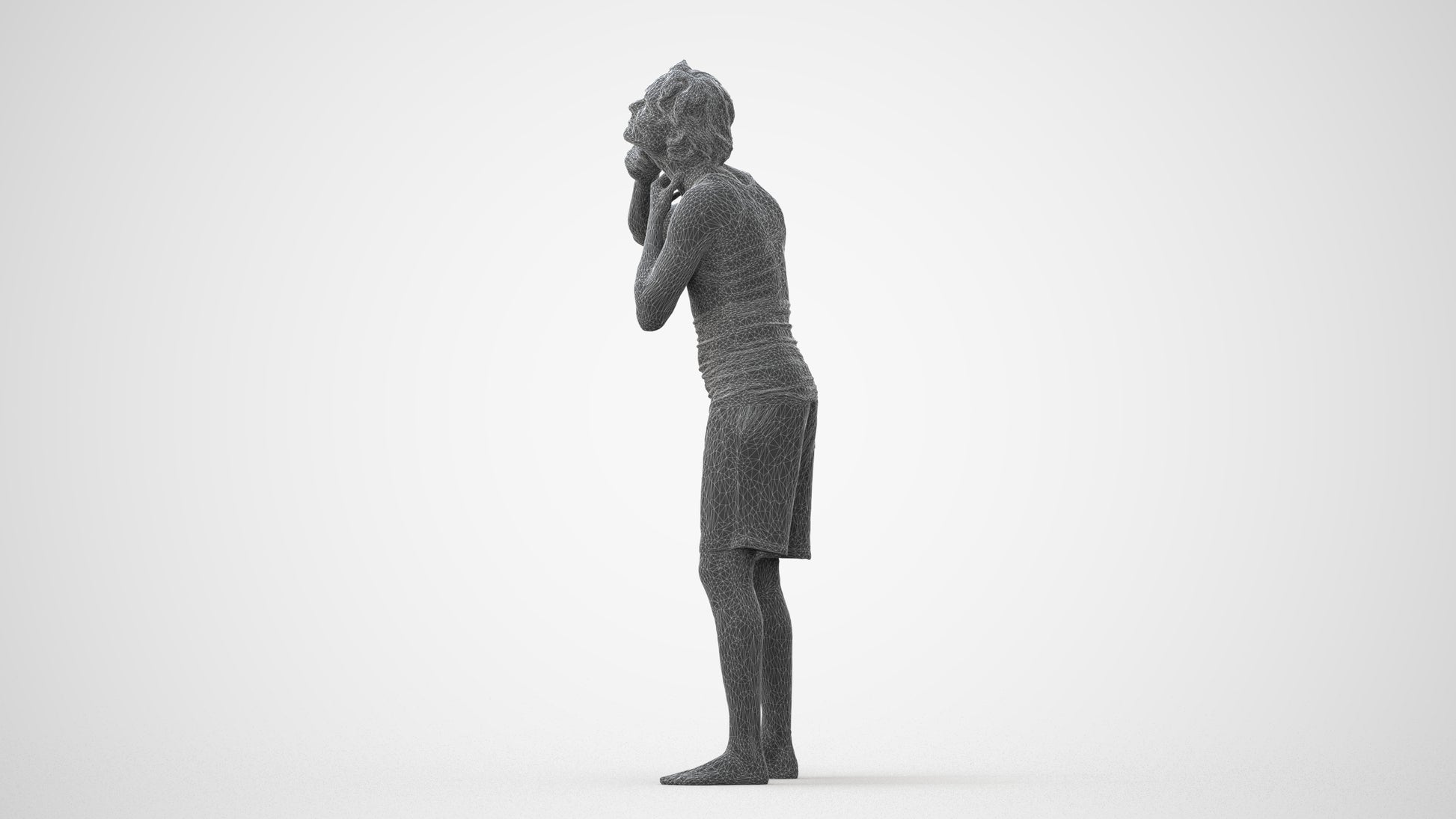 realistic 3D human man bathroom, archviz people FBX OBJ for Blender, square thumbnail