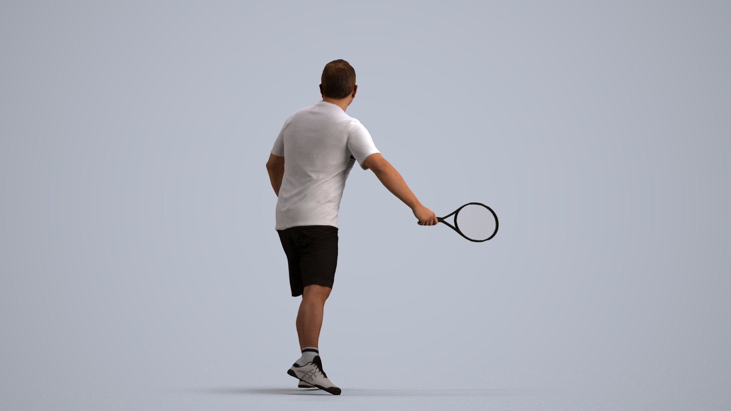 3D people model man sport, scanned human for 3ds Max rendering, front view render