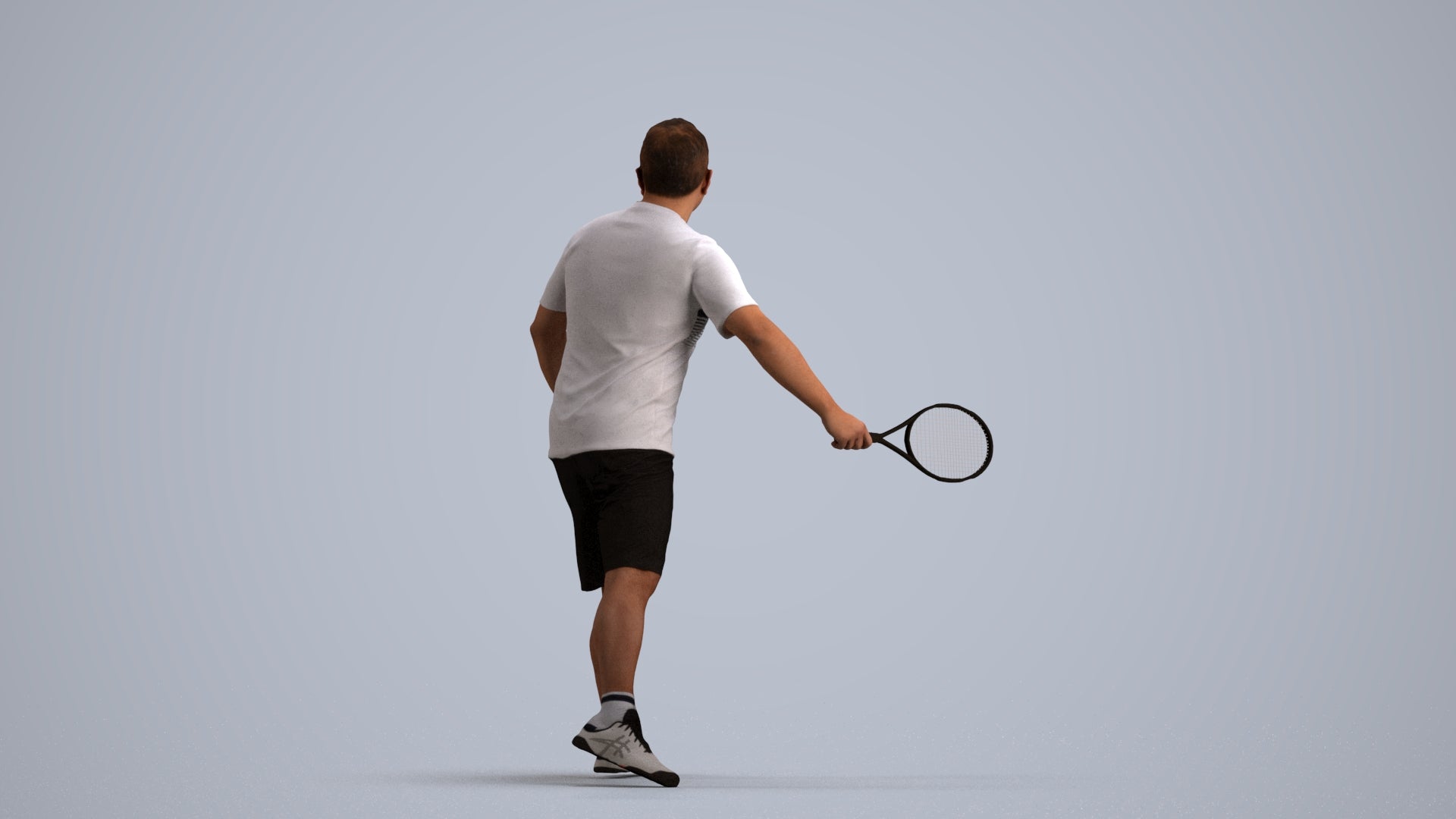 3D people model man sport, scanned human for 3ds Max rendering, front view render