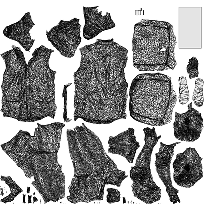 3D scanned man standing casual, photorealistic archviz people for Enscape and SketchUp, wireframe top-down view