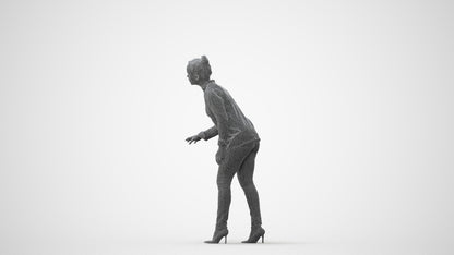 3D people model woman business standing, scanned human for 3ds Max rendering, square thumbnail