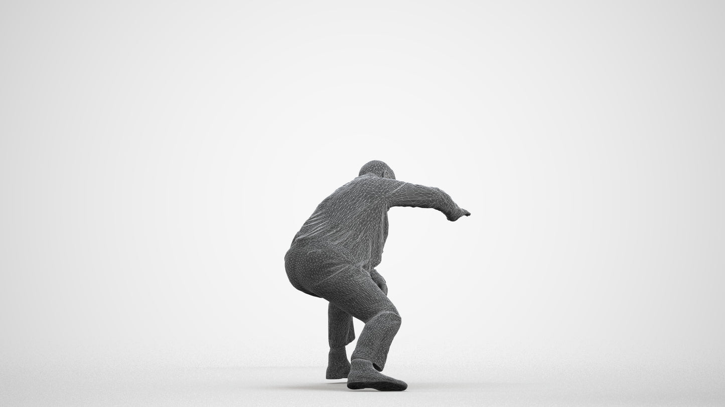 realistic 3D human senior man business standing, archviz people FBX OBJ for Blender, wireframe front view
