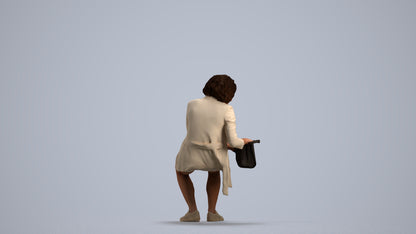 3D people model woman business sitting, scanned human for 3ds Max rendering, front view render
