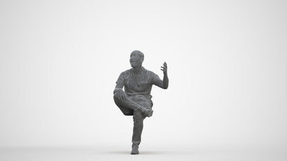 realistic 3D people man casual sitting, render-ready for V-Ray and Corona, FBX OBJ, three-quarter front view render