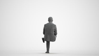realistic 3D people man business, render-ready for V-Ray and Corona, FBX OBJ, wireframe front view
