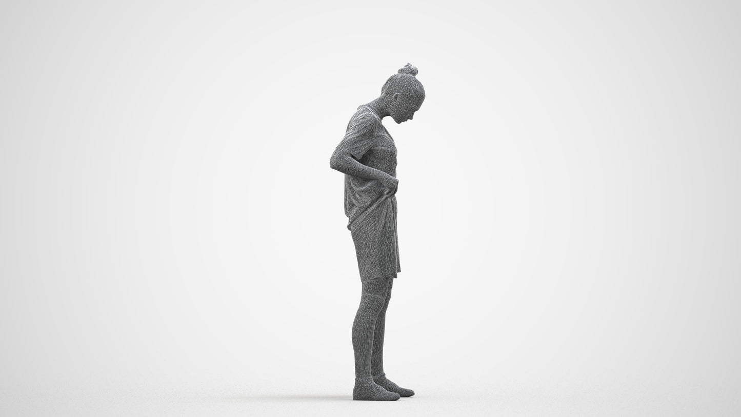 realistic 3D people girl sport, render-ready for V-Ray and Corona, FBX OBJ, wireframe side view